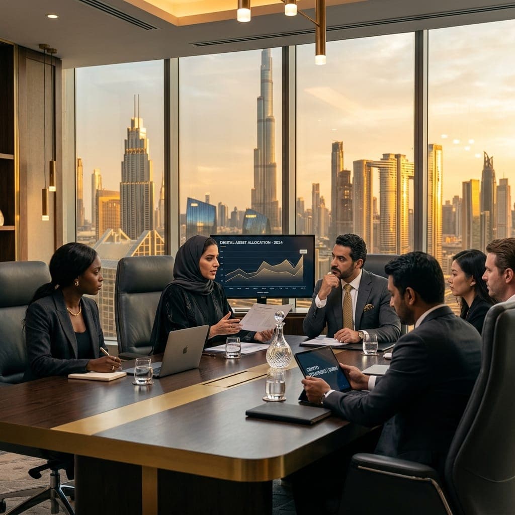 Al-Fardan Q9 institutional advisory team in Dubai boardroom