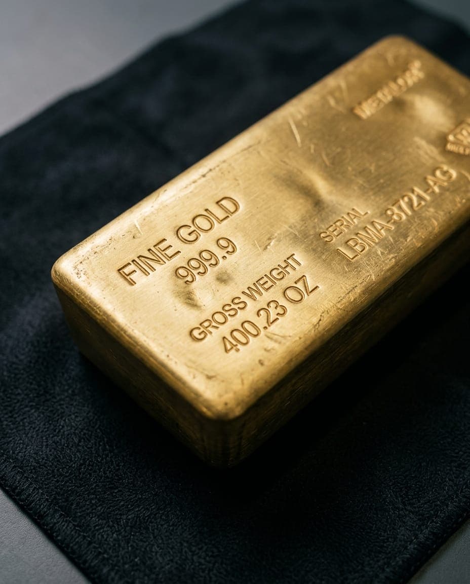 LBMA-marked fine gold bullion, 400.23 oz, Serial LBMA-8721-AG